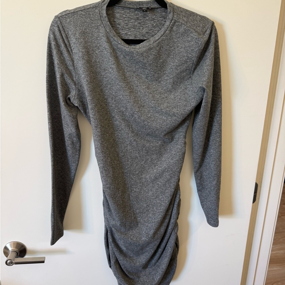 Express Heather Gray Body Contour Midi Dress